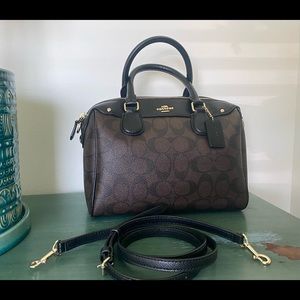 Coach Mini Bennett Satchel Signature Brown Black